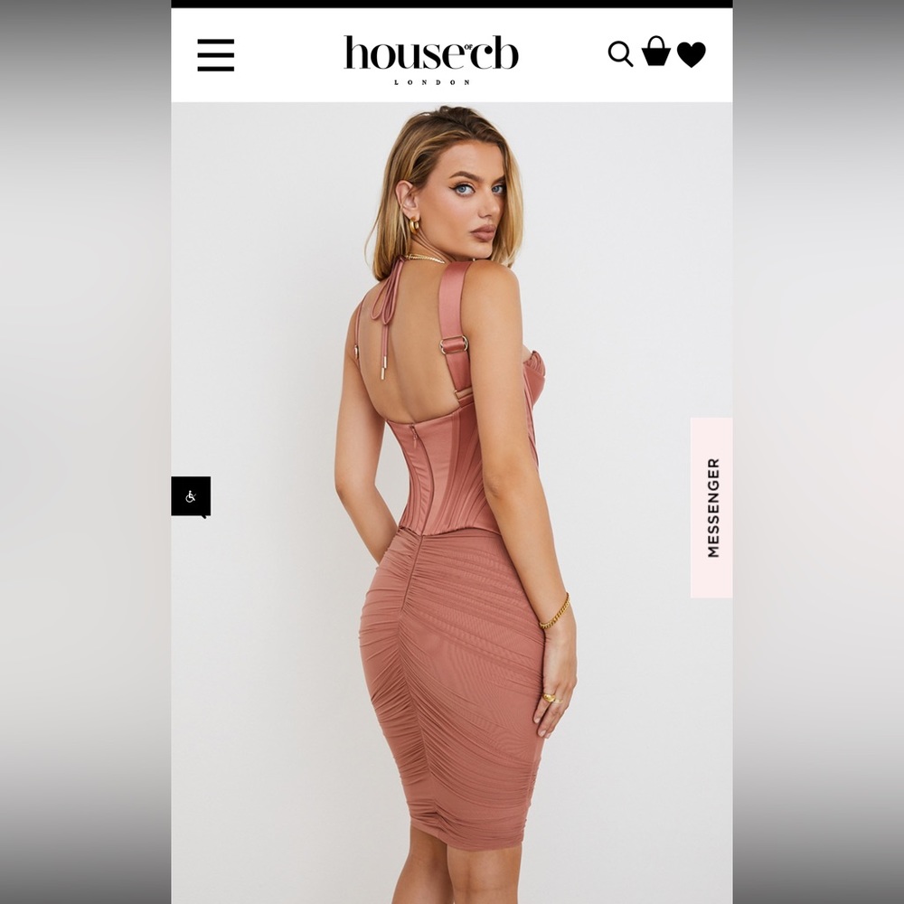 house of cb Large antique rose corset midi dress - Picture 4 of 14